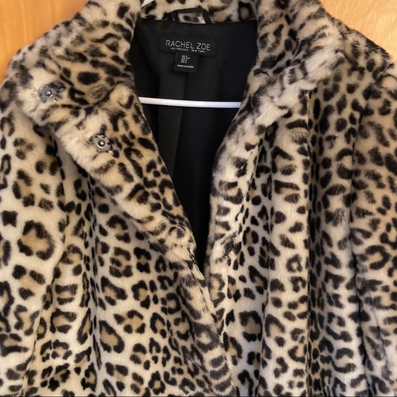 Rachel Zoe Leopard Faux Fur Coat. NWOT - Picture 4 of 8